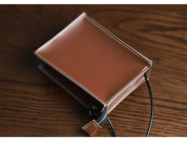 Cute Black Leather Phone Purse Women Side Bag Box Phone Crossbody Purse For Women