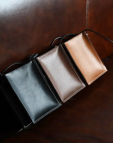 Cute Black Leather Phone Purse Women Side Bag Box Phone Crossbody Purse For Women