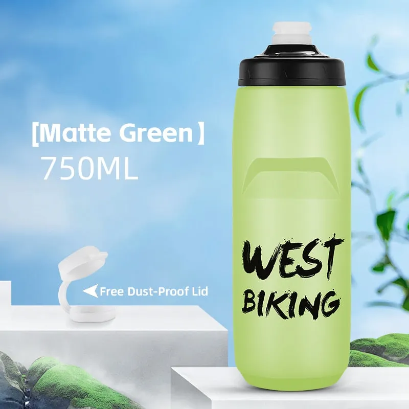 Cycling Water Bottle 620-750ML Portable Sports Soft Flask MTB Road Bike Bottle Running Gym Fitness Bottle 6 Colors