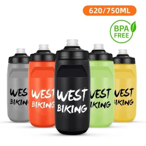Cycling Water Bottle 620-750ML Portable Sports Soft Flask MTB Road Bike Bottle Running Gym Fitness Bottle 6 Colors