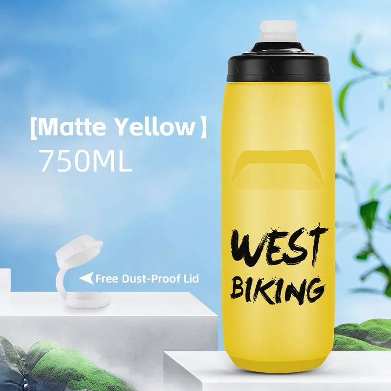 Cycling Water Bottle 620-750ML Portable Sports Soft Flask MTB Road Bike Bottle Running Gym Fitness Bottle 6 Colors