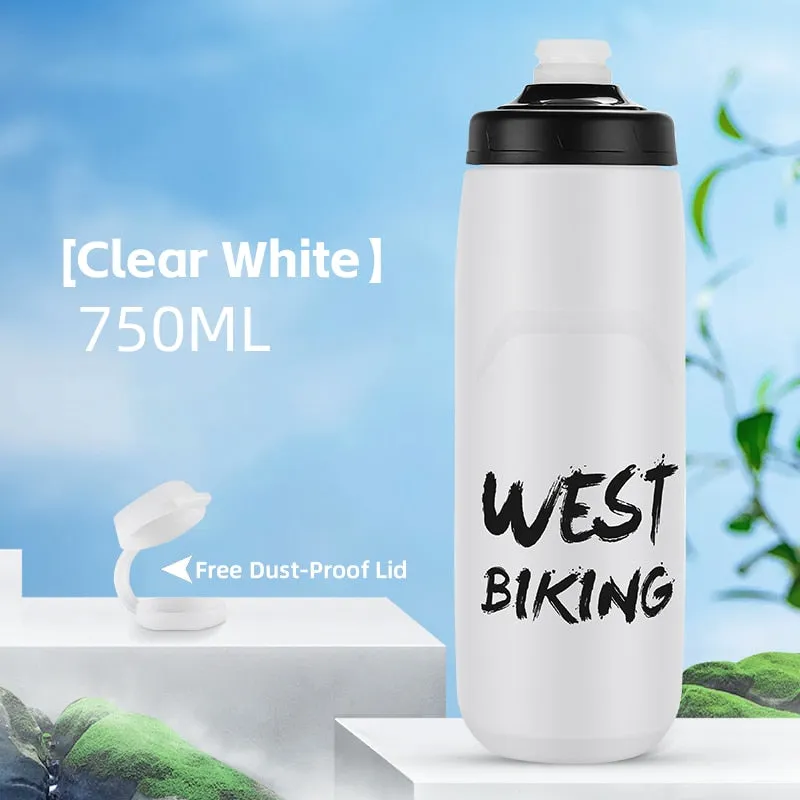 Cycling Water Bottle 620-750ML Portable Sports Soft Flask MTB Road Bike Bottle Running Gym Fitness Bottle 6 Colors
