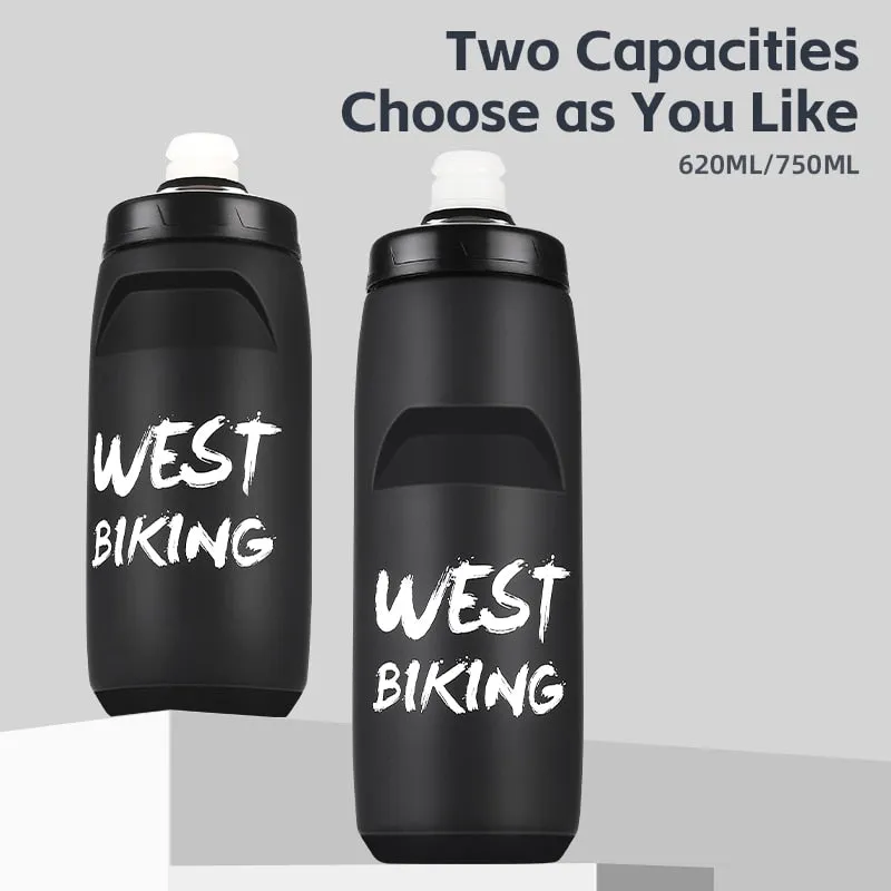 Cycling Water Bottle 620-750ML Portable Sports Soft Flask MTB Road Bike Bottle Running Gym Fitness Bottle 6 Colors