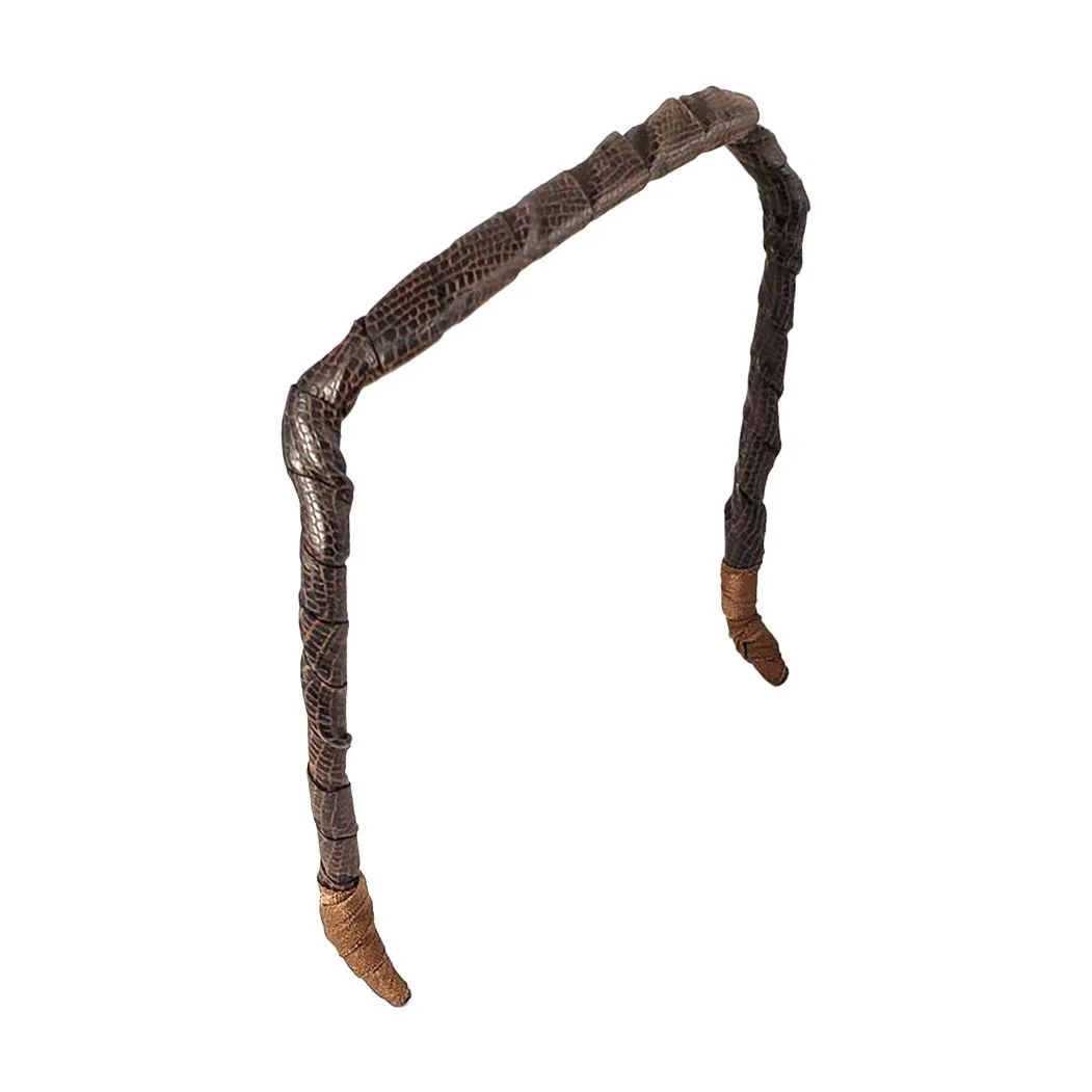 Dark Brown Faux Leather Headband