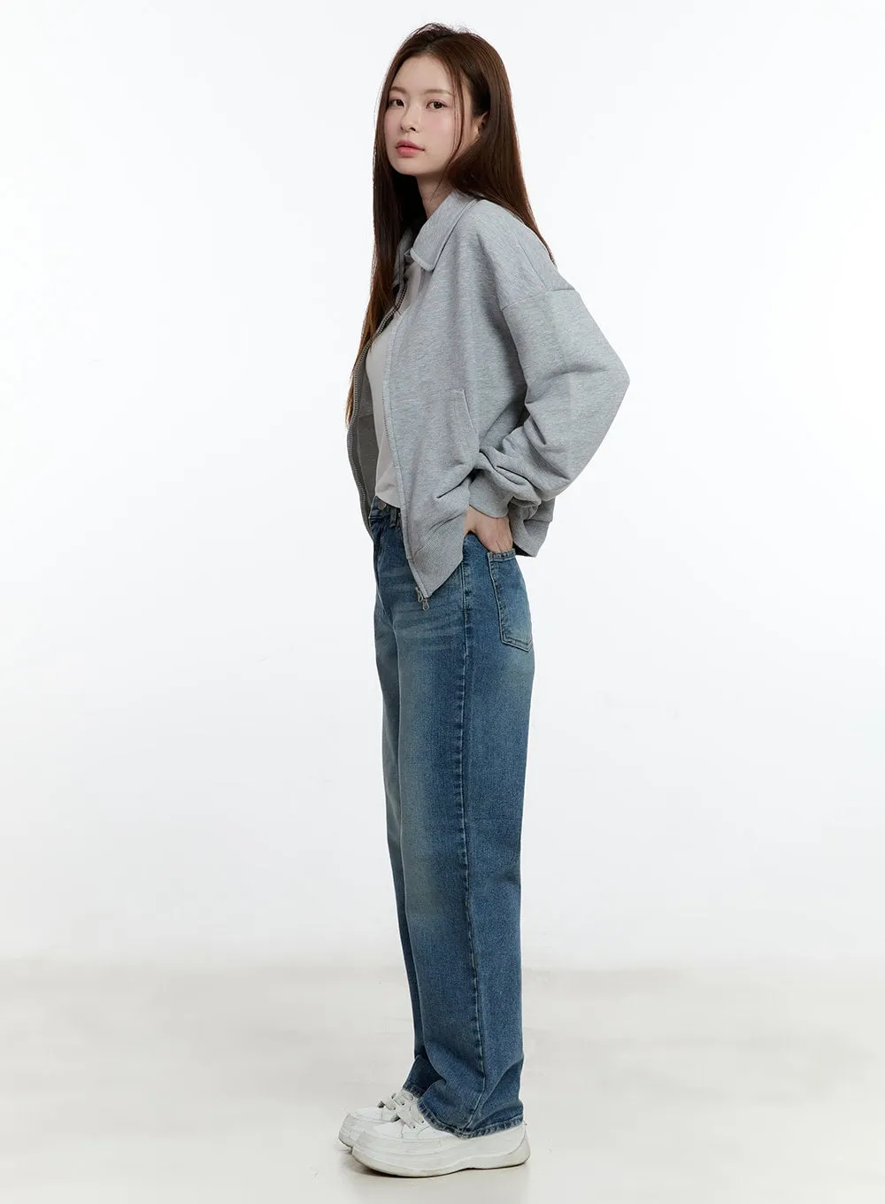 Diane Washed Wide-Leg Jeans CM521