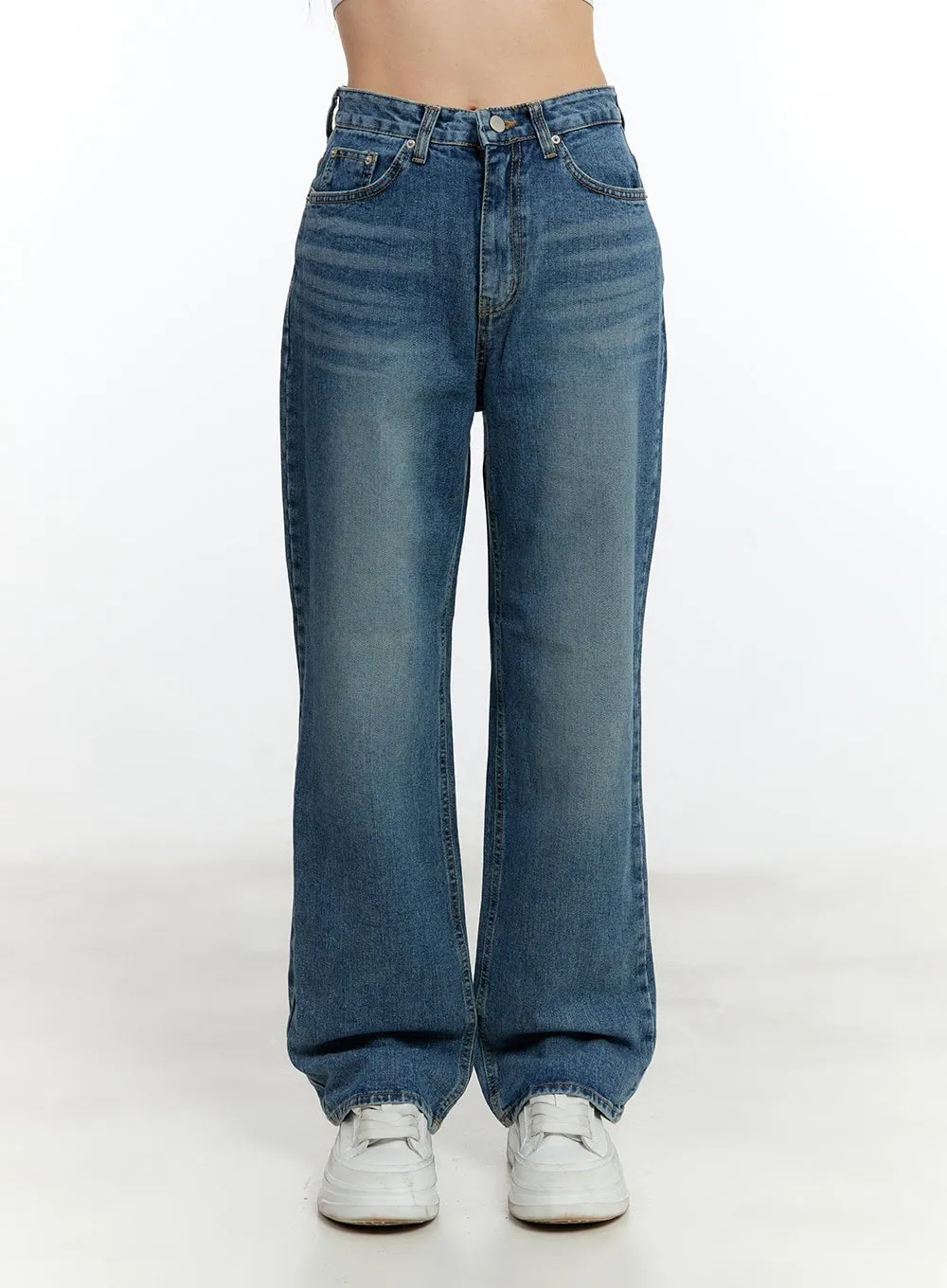 Diane Washed Wide-Leg Jeans CM521