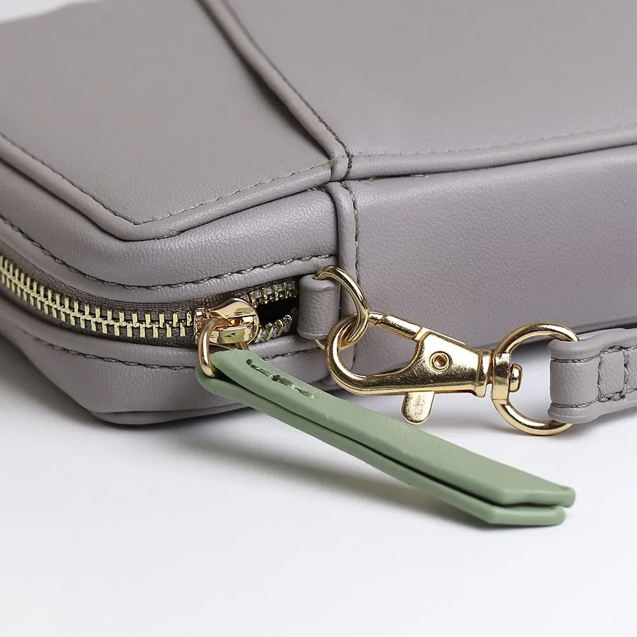Dove Grey Vegan Leather Phone Bag