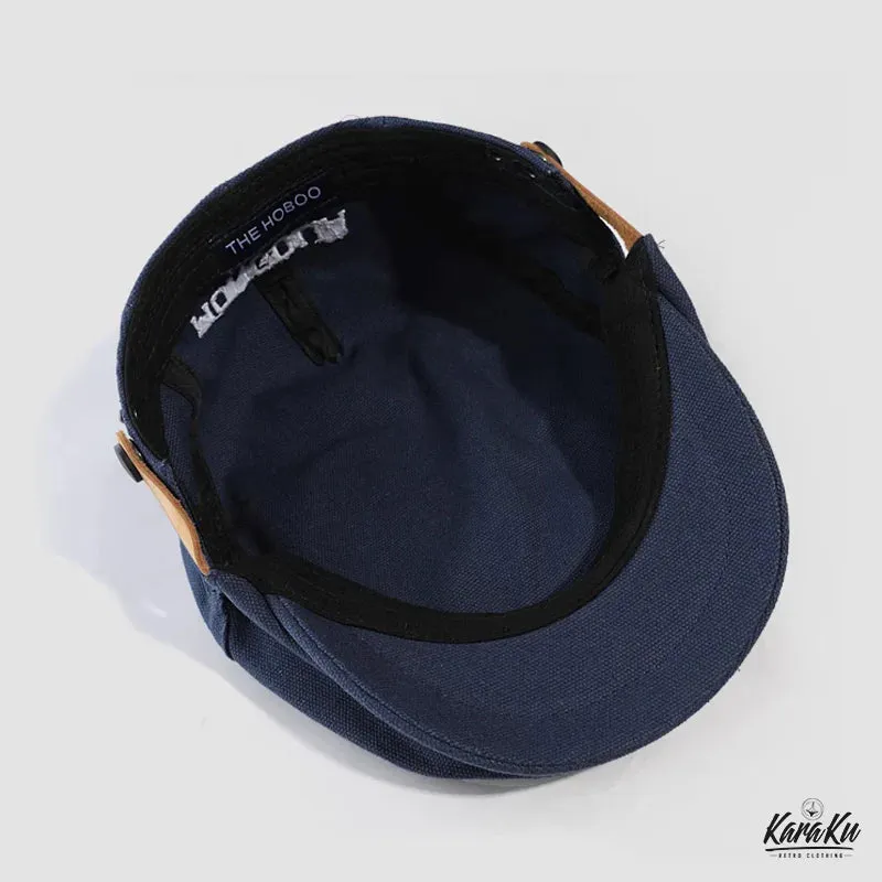 Dual-Sided Wear Embroidered Newsboy Cap