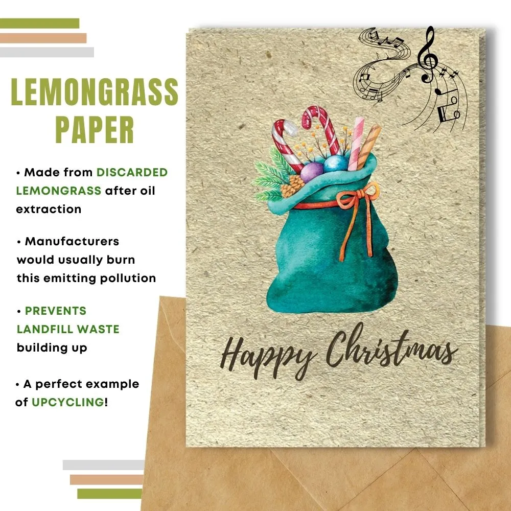 Eco Friendly Christmas Card, Gift Sack