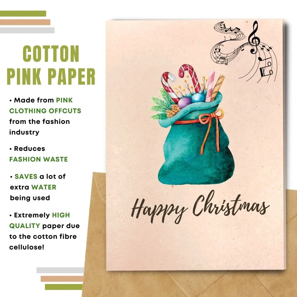 Eco Friendly Christmas Card, Gift Sack