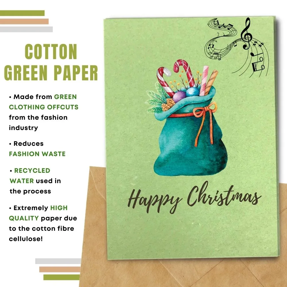 Eco Friendly Christmas Card, Gift Sack