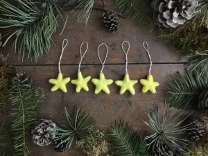 Eco-Friendly Felted Wool Star Ornament