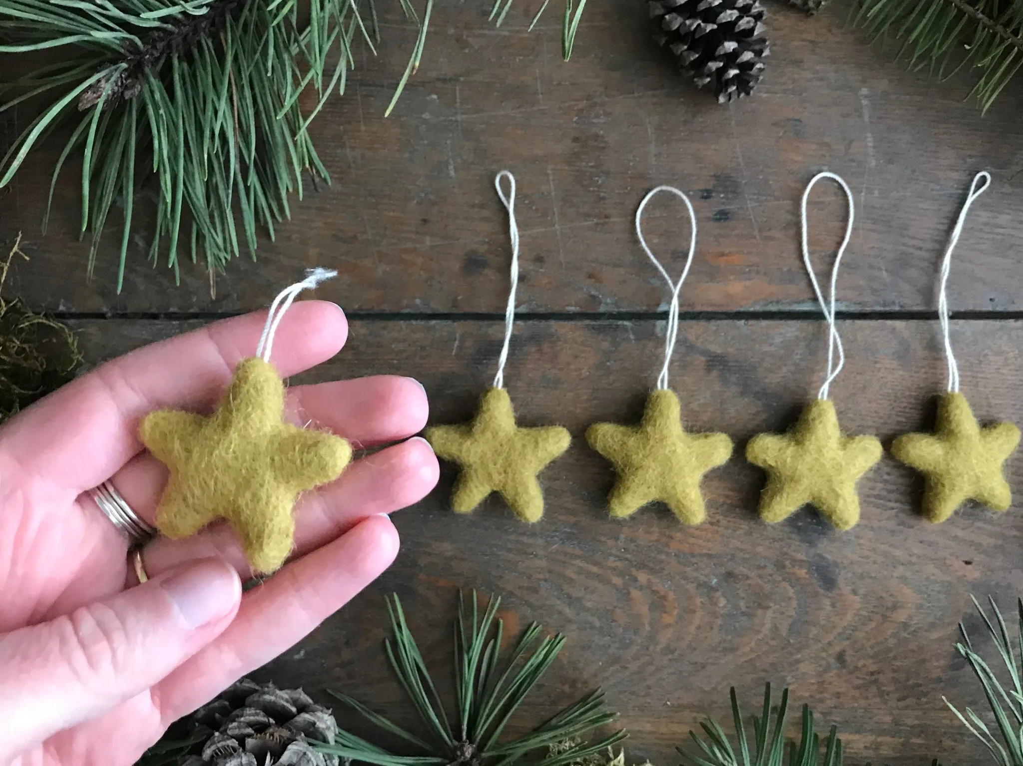 Eco-Friendly Felted Wool Star Ornament