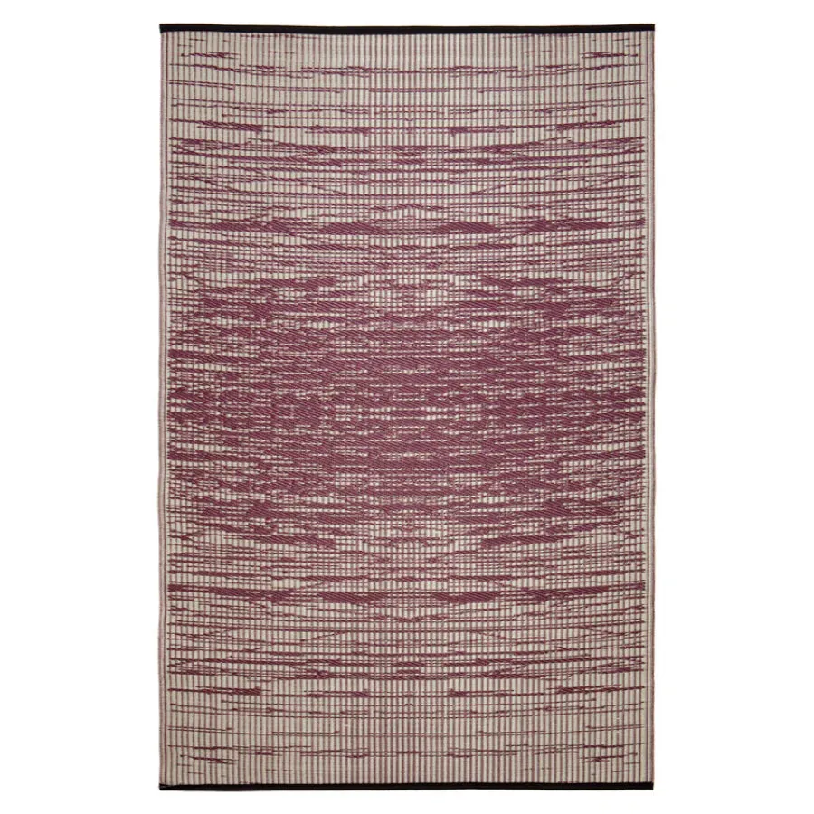 Eco Friendly Outdoor Rug - Abstract - Red & White