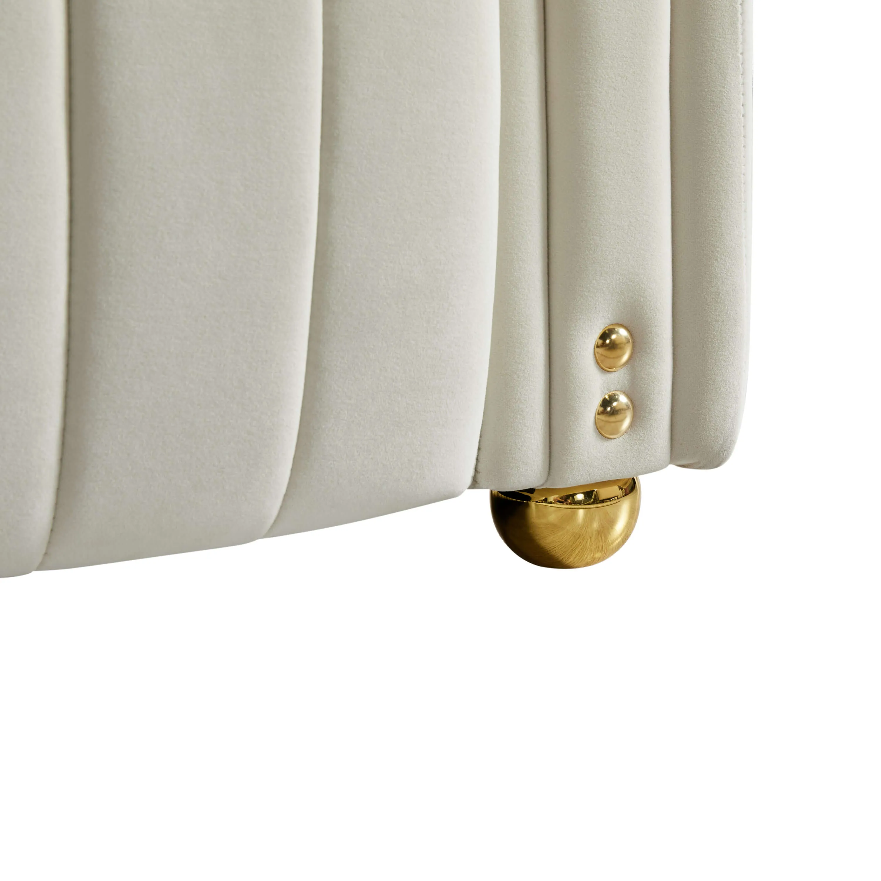 Elegant White Tufted Velvet Sofa Compact & Luxurious 79.92"