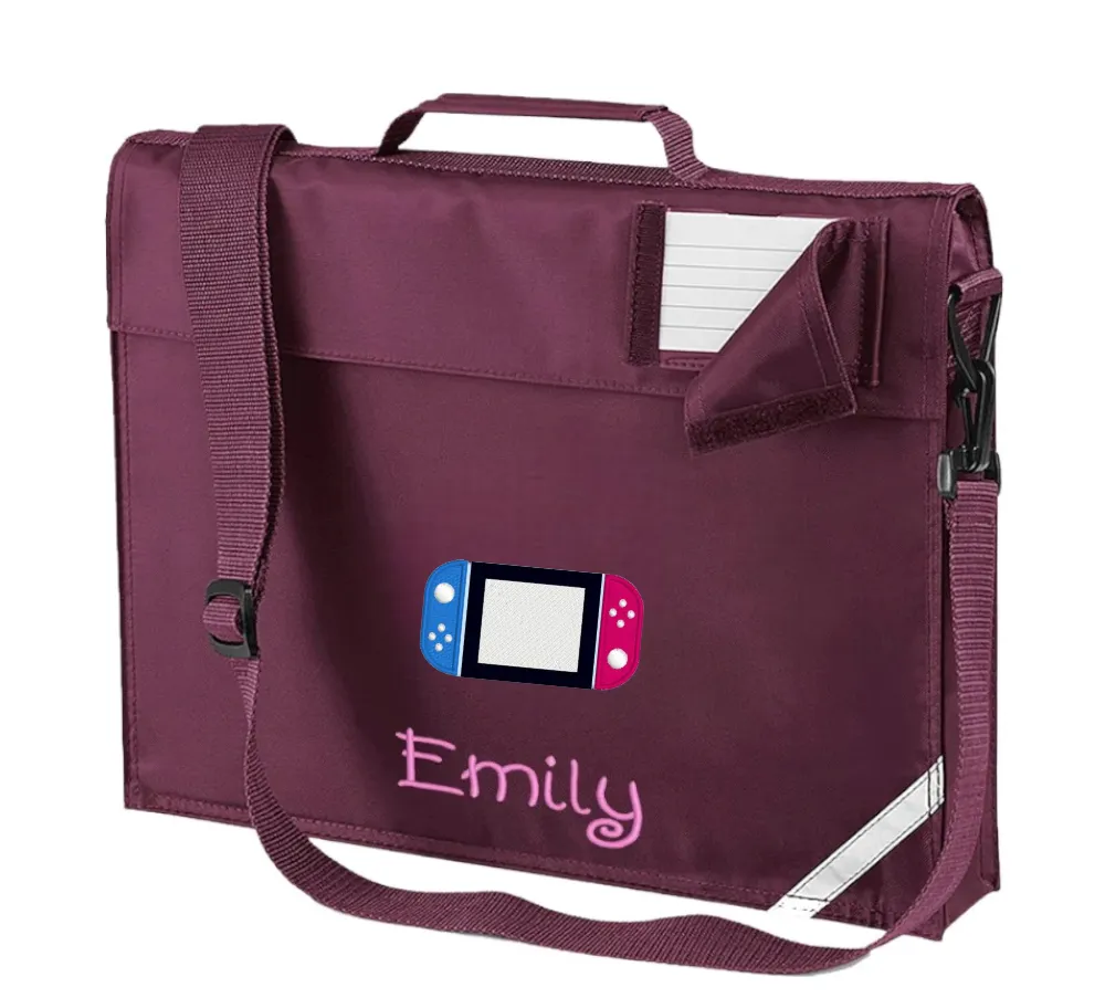 Embroidered Bookbag with strap - Nintendo switch