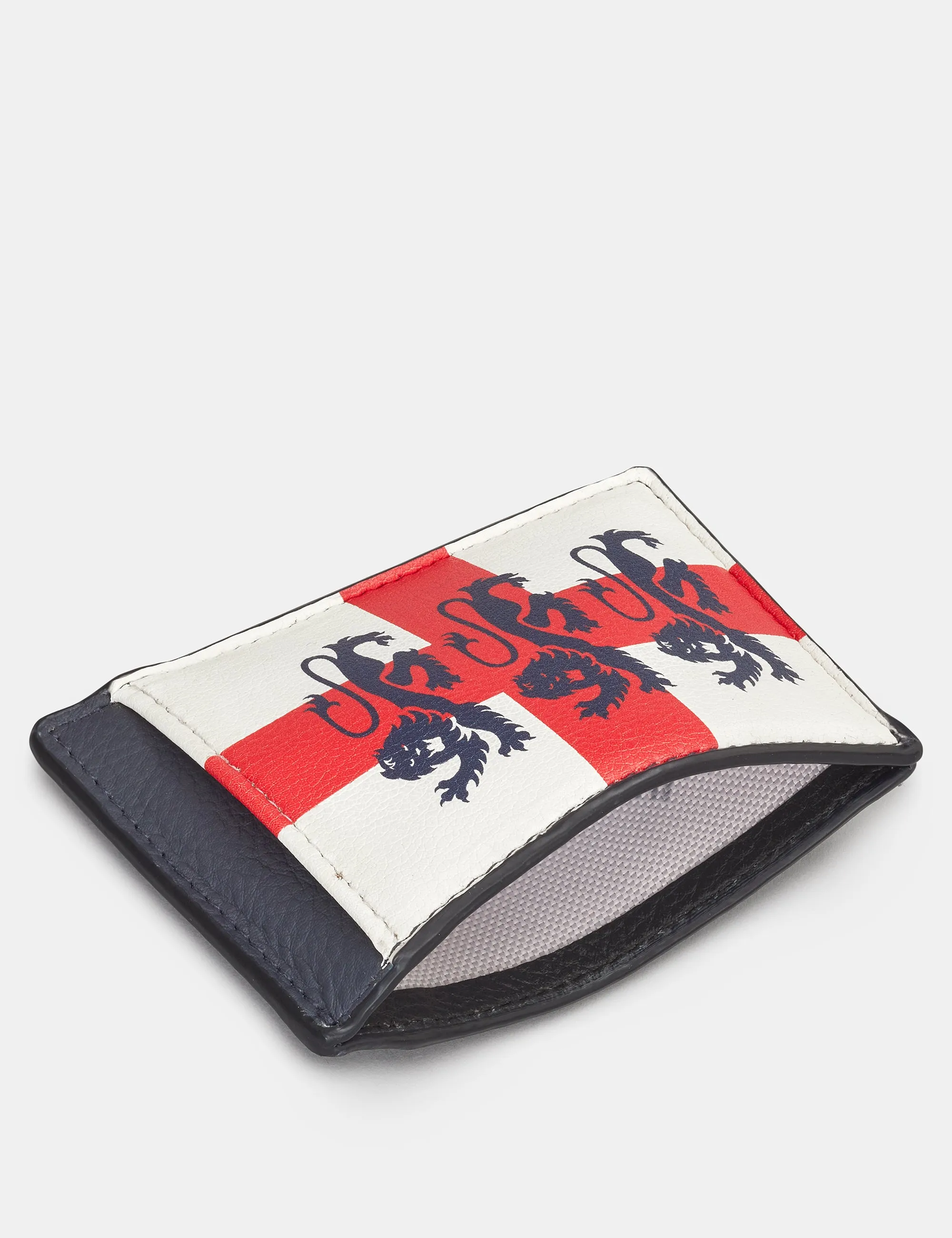 England Legends Three Lions Compact Leather Card Holder