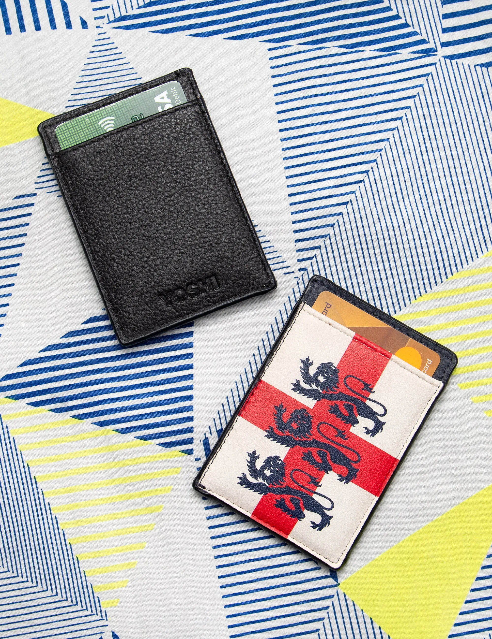 England Legends Three Lions Compact Leather Card Holder