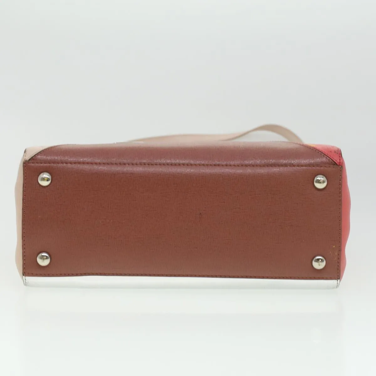 FENDI Hand Bag Leather Pink Silver beige  cl260