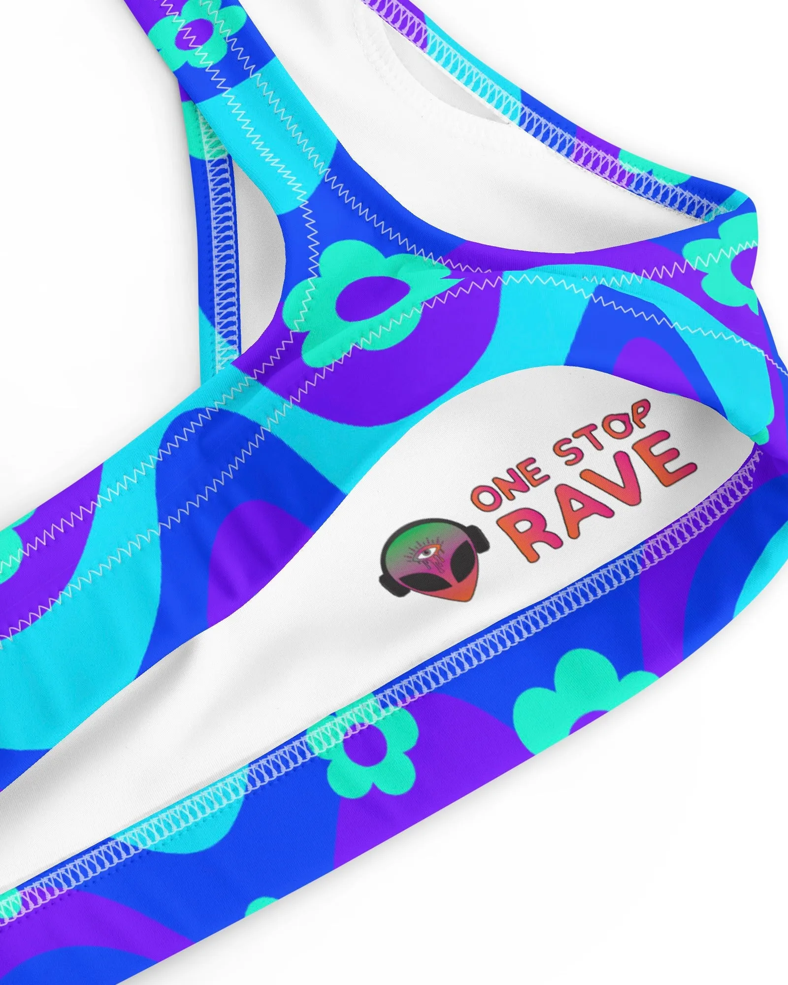 Flower Power Blue Bra Top