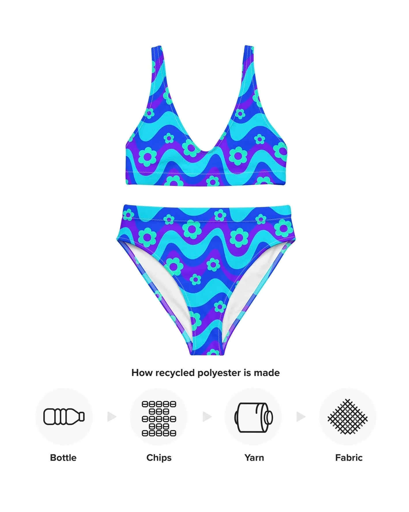 Flower Power Blue Bra Top