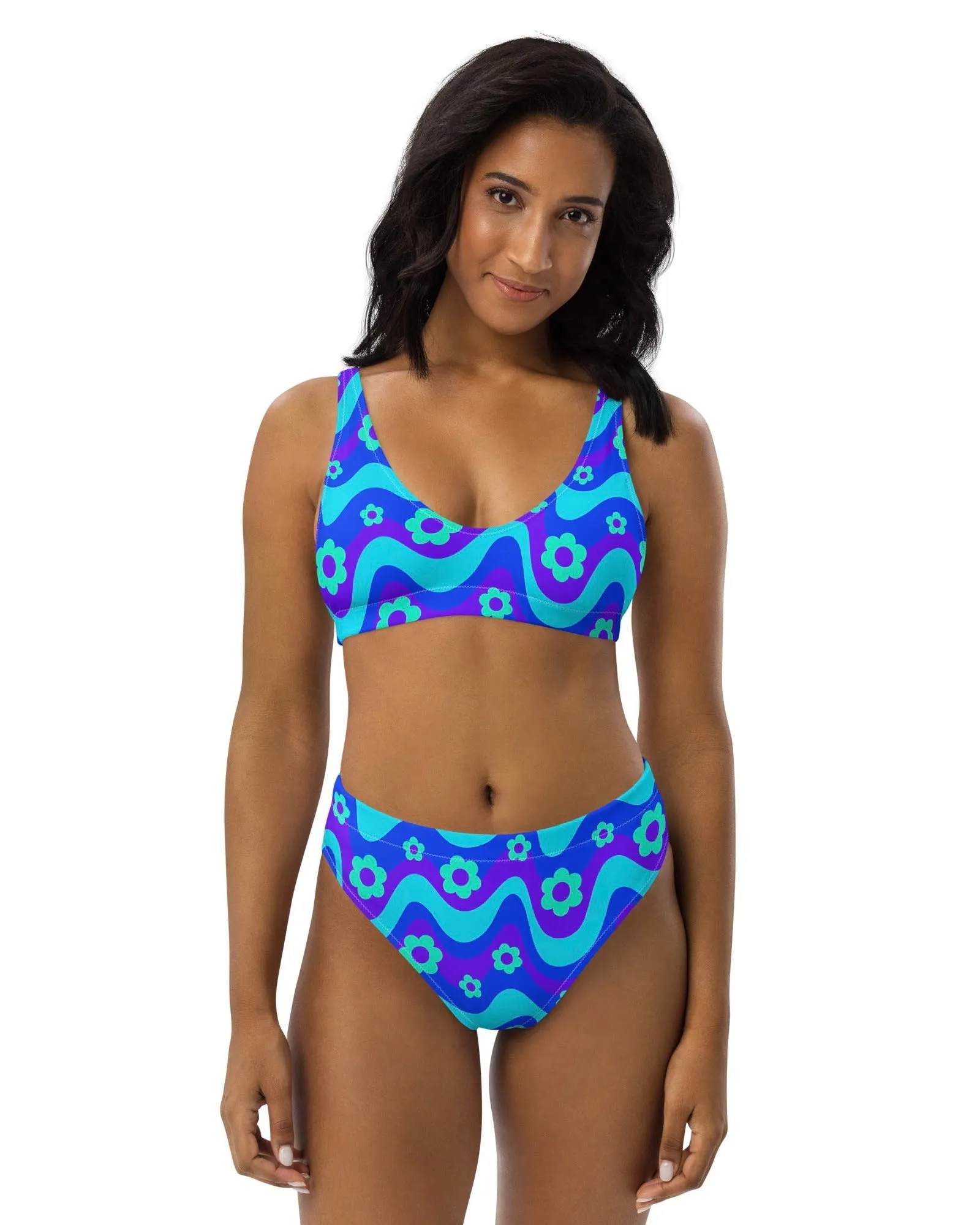 Flower Power Blue Bra Top