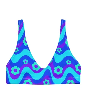 Flower Power Blue Bra Top