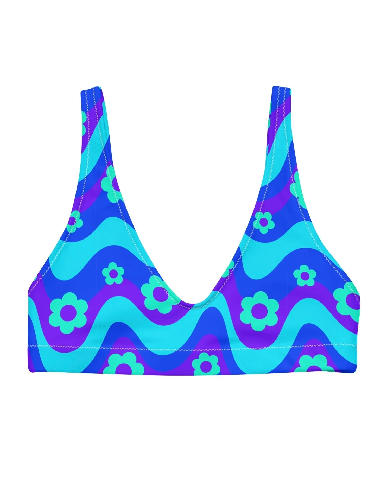 Flower Power Blue Bra Top