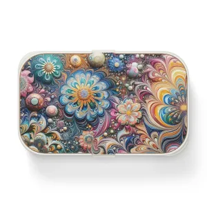 Flowers in vibrant colors with marbling art Bento Lunch Box