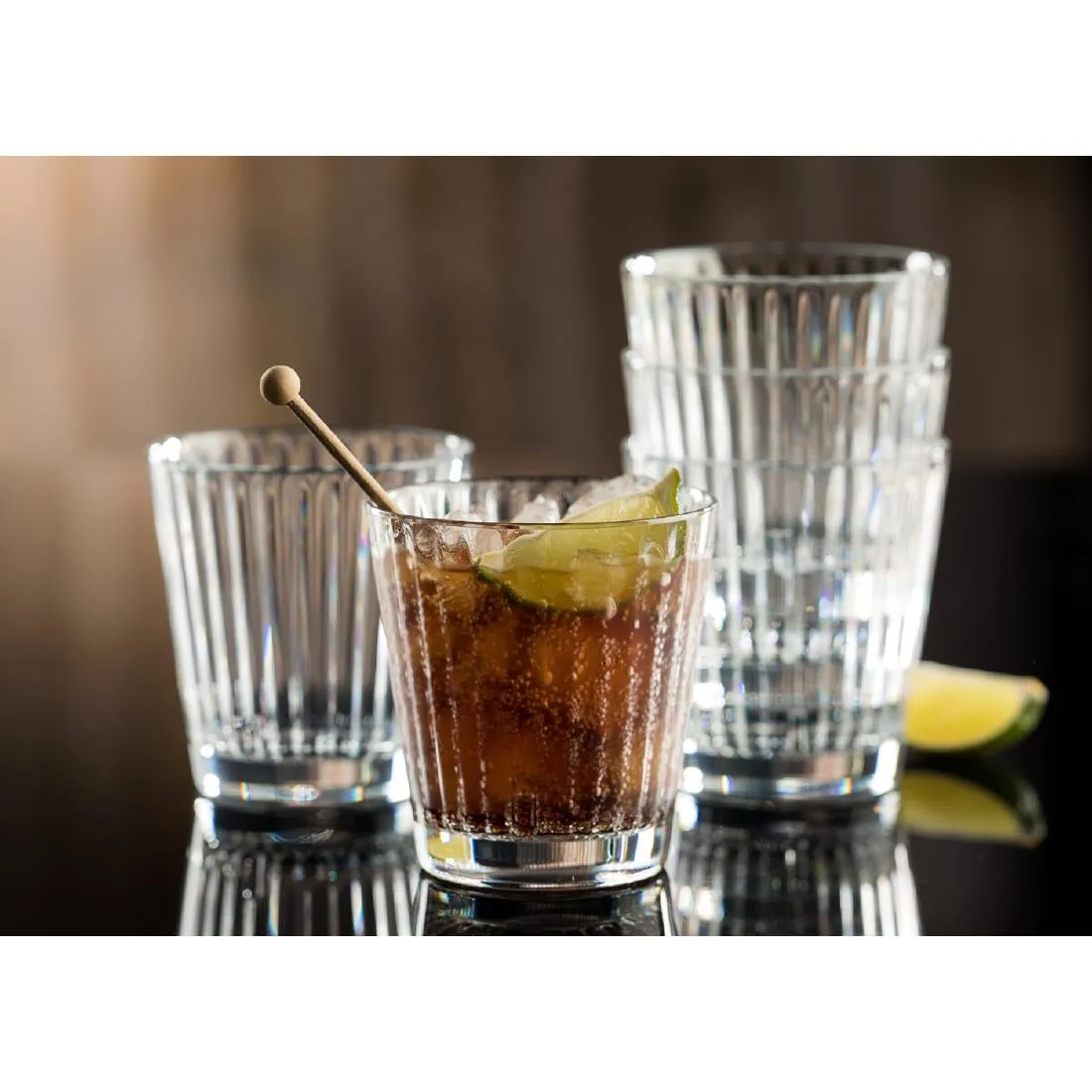 FU602 Utopia Lucent Lined Stacking Tumblers 340ml (Pack of 6)