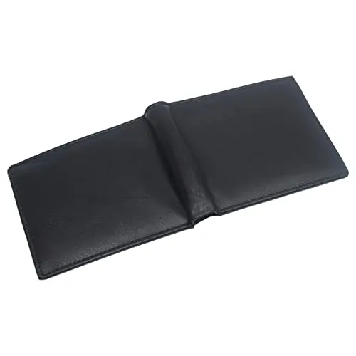 Genuine Leather RFID Blocking Slim Bifold Wallet for Men With ID Window