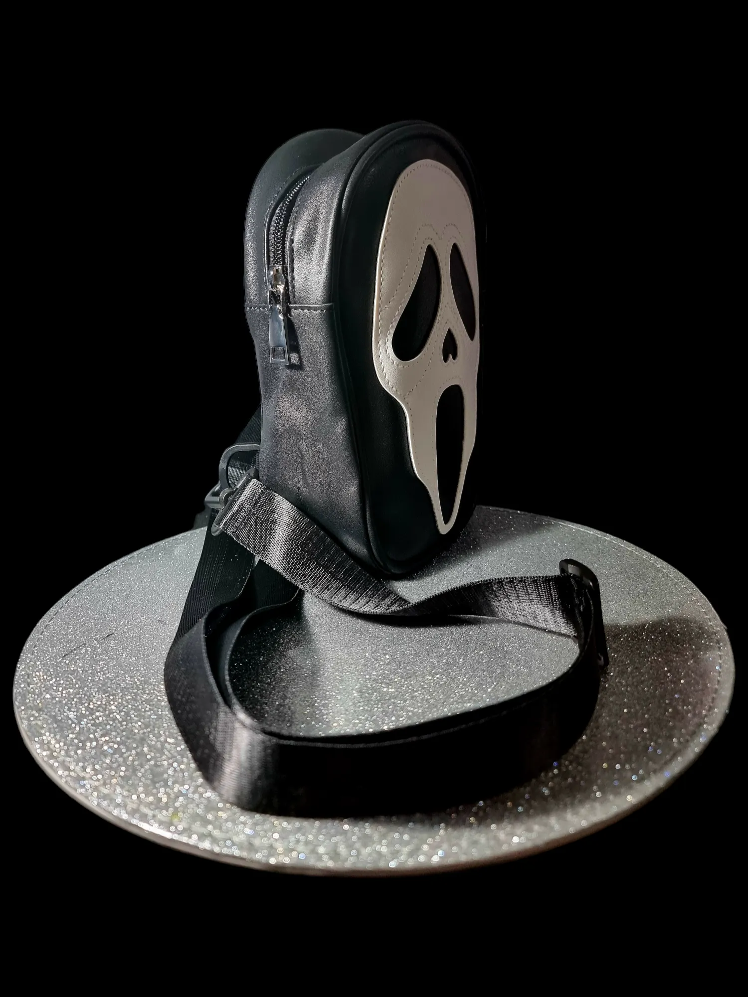 Ghost Face Shoulder Bag - Black