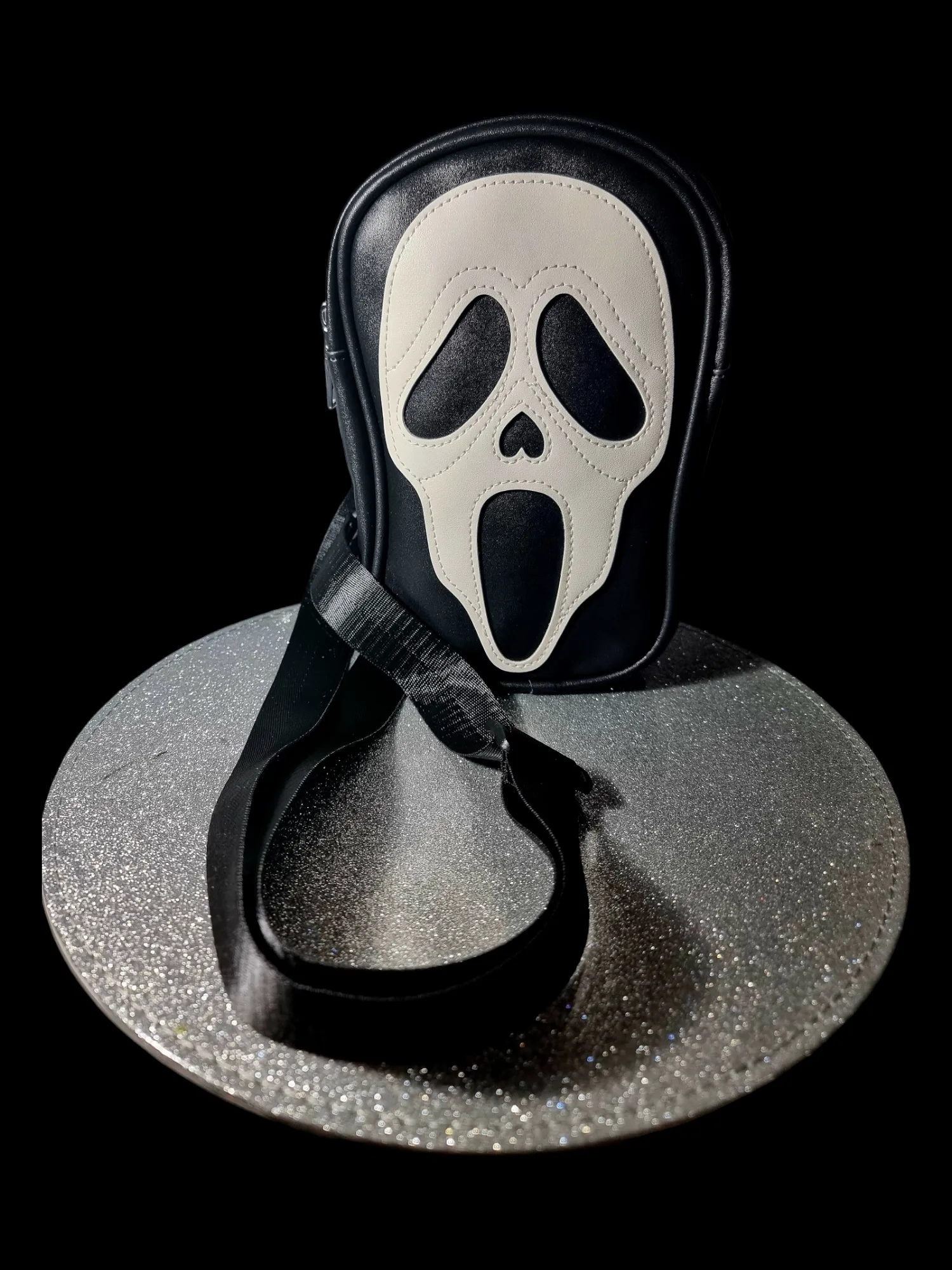 Ghost Face Shoulder Bag - Black