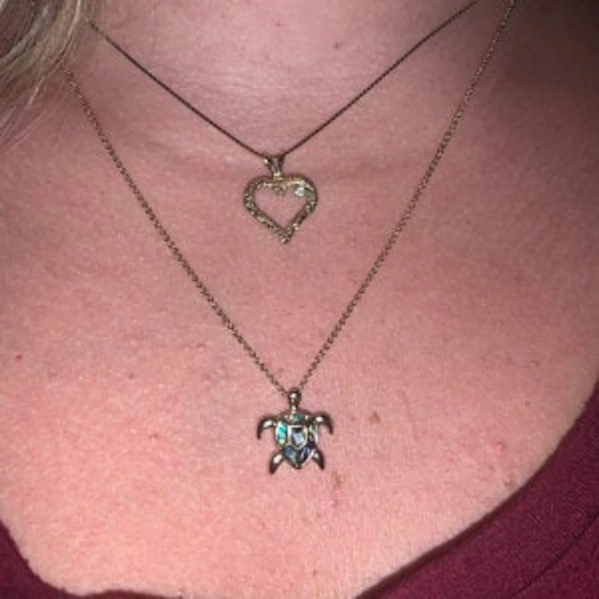 Gold Sea Turtle Necklace With Abalone Shell Inlay