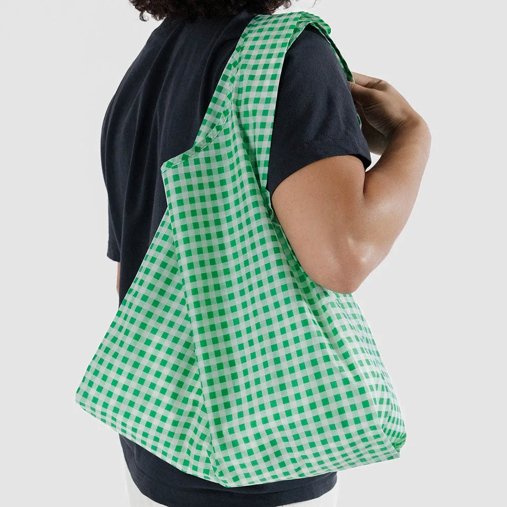 Green Gingham Shopper Bag