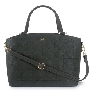Green Spacious Quilted Hand Bag