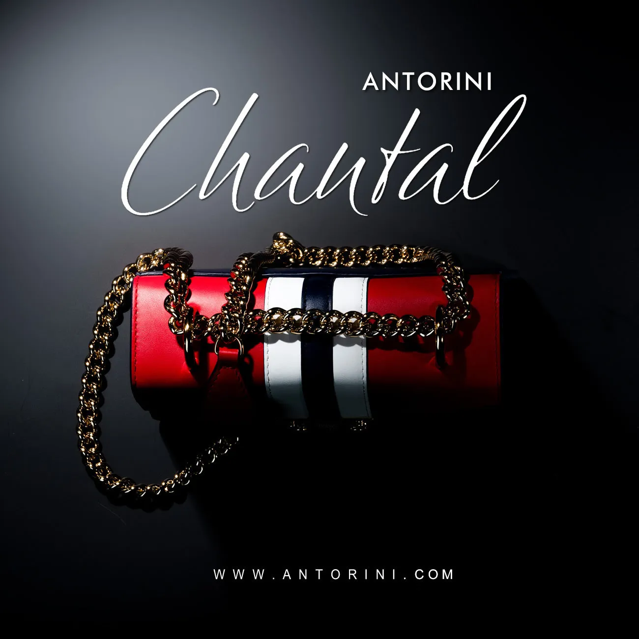 Handbag ANTORINI Chantal, Blue & Red