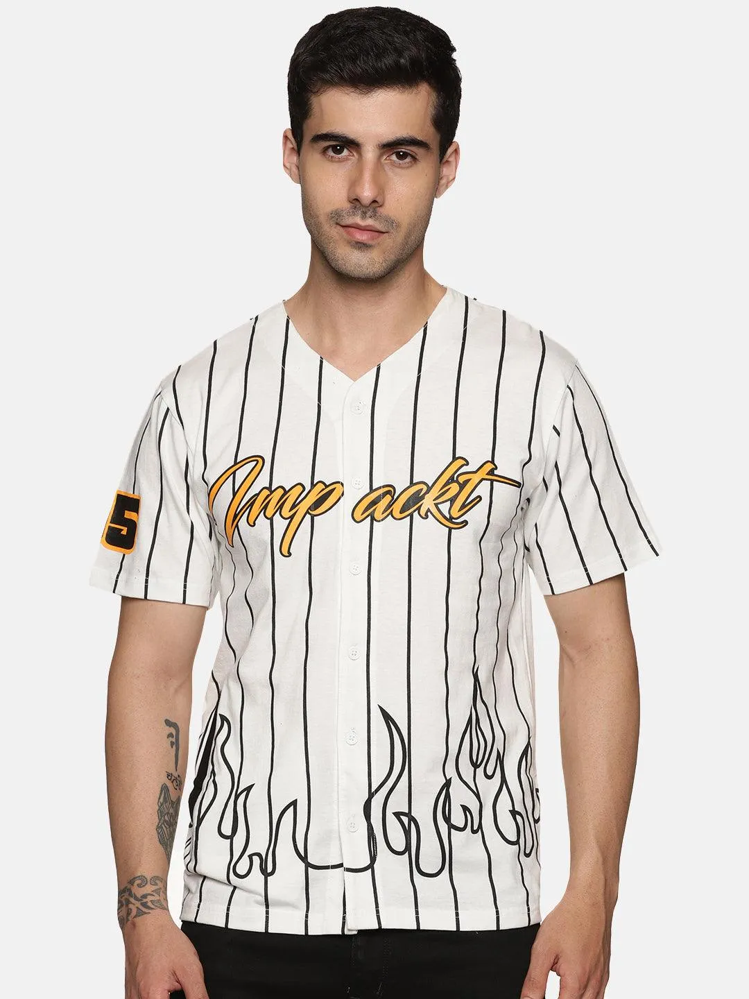 Impackt Men's Baseball Printed Knit Shirt
