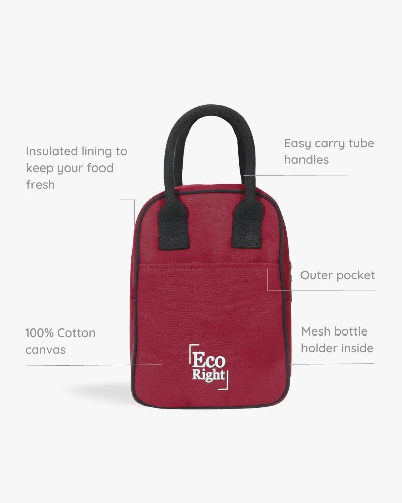 Insulated Lunch Bag (Pack of 2) - Maroon and Black