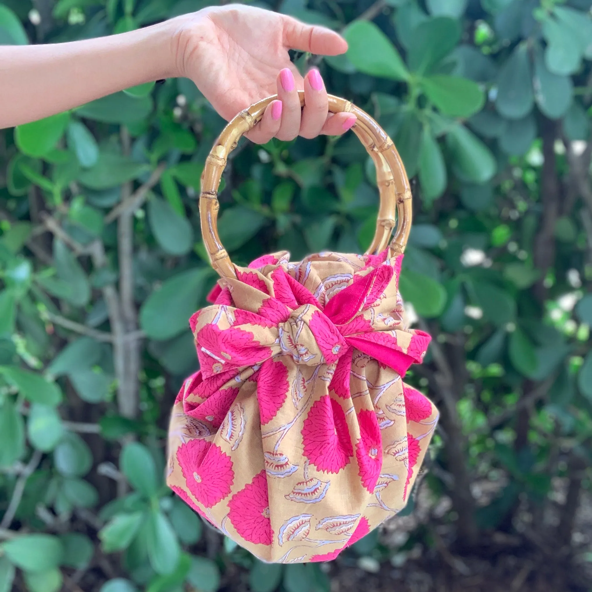 Japanese Bamboo Bag | Fuchsia