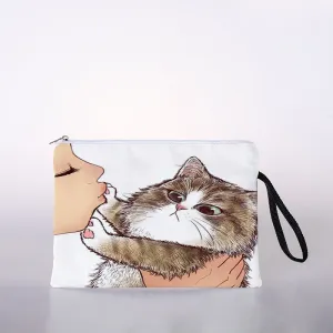 Kissing cat cosmetic bag ladies mini cosmetic bag storage bag travel storage bag handbag
