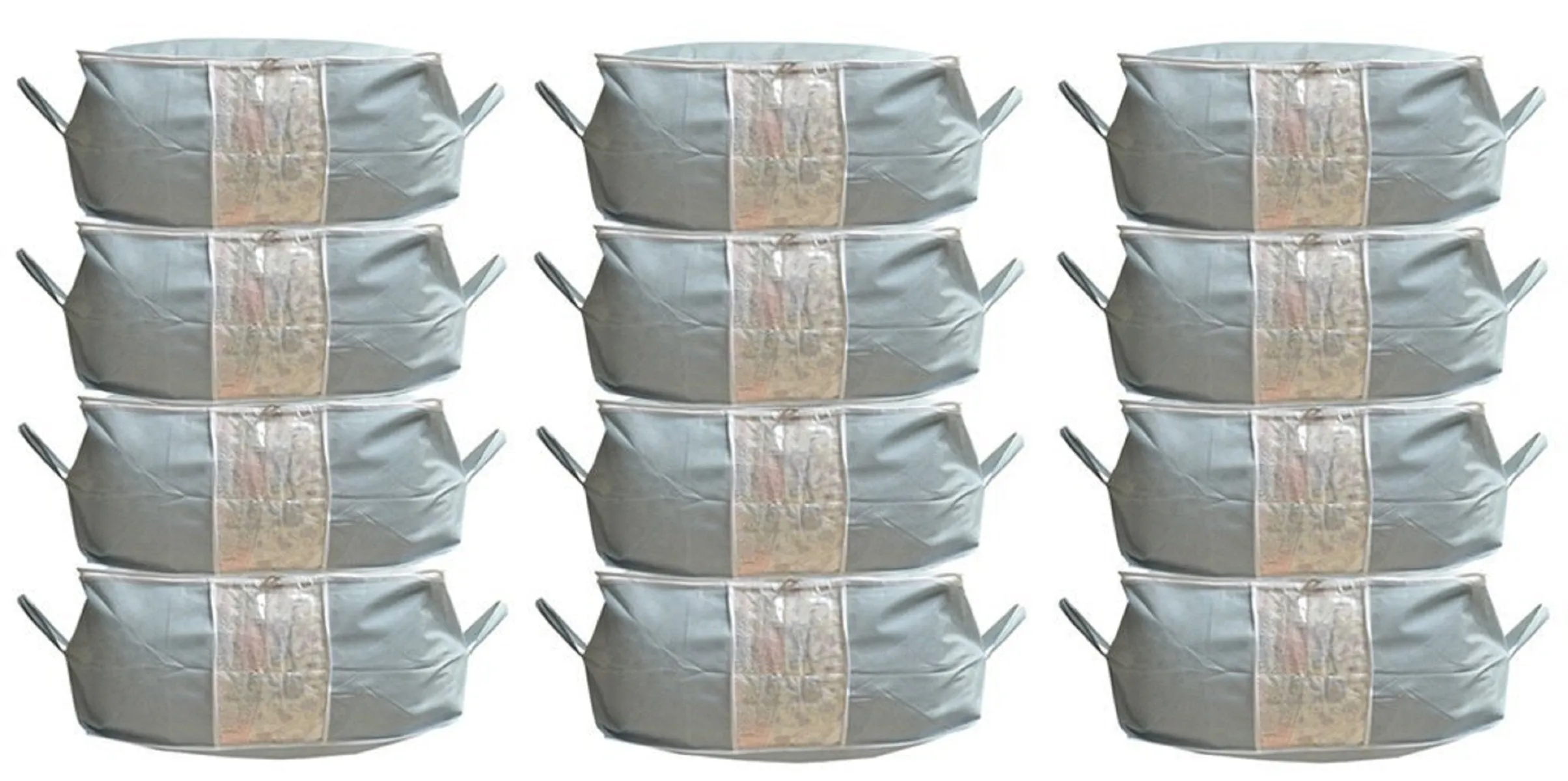 Kuber Industries 12 Piece Non Woven Storage Organiser, Grey