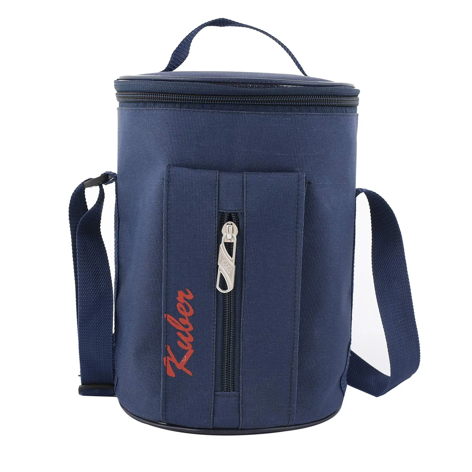 Kuber Industries 2 Pieces Canvas Waterproof Lunch Carry Bag, Suitable for 3 Compartment (Blue) - CTKTC039123