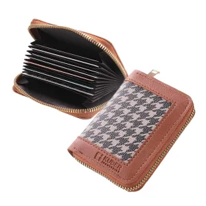 Kuber Industries Card Holder Wallet for Men Women|Debit Credit Card Holder|Wallet for Id, Visiting Card, Buisness Card|Zipper Closure Wallet|Brown (Pack of 3)