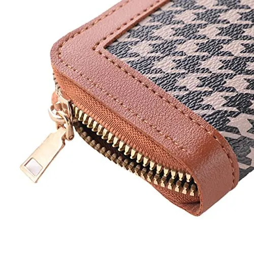 Kuber Industries Card Holder Wallet for Men Women|Debit Credit Card Holder|Wallet for Id, Visiting Card, Buisness Card|Zipper Closure Wallet|Brown (Pack of 3)