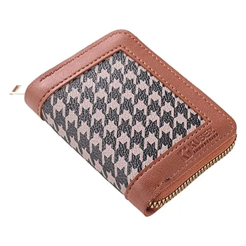 Kuber Industries Card Holder Wallet for Men Women|Debit Credit Card Holder|Wallet for Id, Visiting Card, Buisness Card|Zipper Closure Wallet|Brown (Pack of 3)