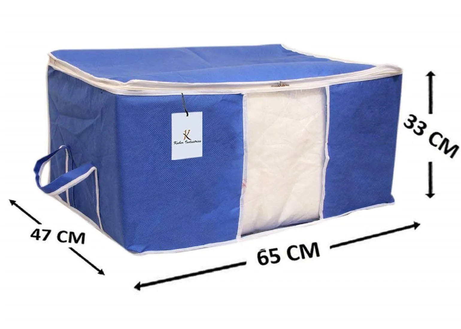 Kuber Industries Underbed Storage Bag, Storage Organiser, Blanket Cover Set of 4 - Royal Blue, Extra Large Size-CTKTC14147