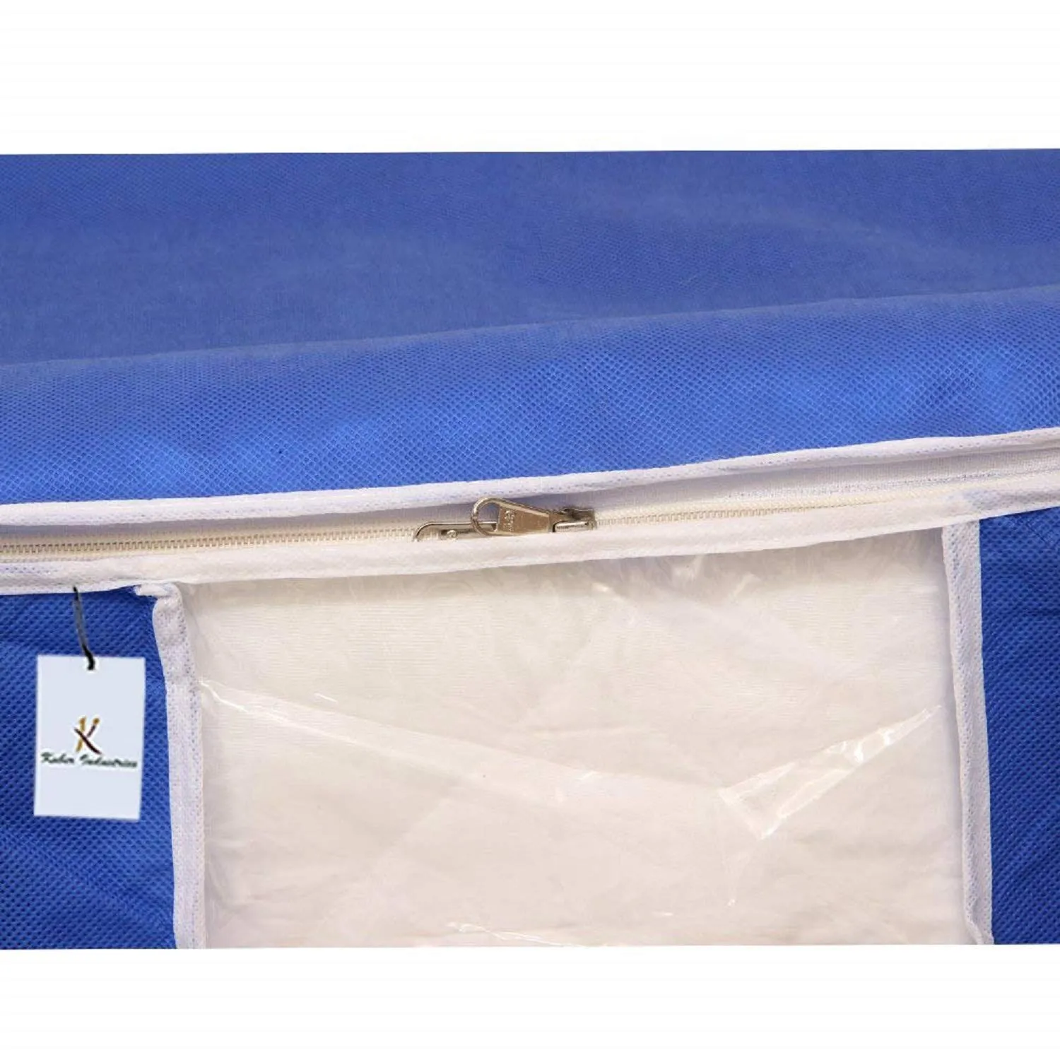 Kuber Industries Underbed Storage Bag, Storage Organiser, Blanket Cover Set of 4 - Royal Blue, Extra Large Size-CTKTC14147