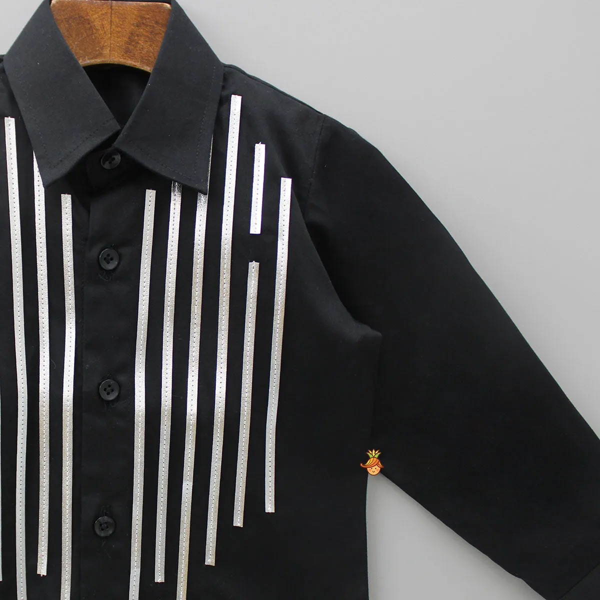 Lace Detail Stylish Black Shirt
