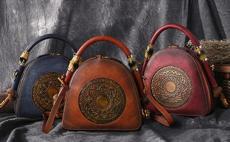 Ladies Embossed Leather Over The Shoulder Handbags Side Bags For Women